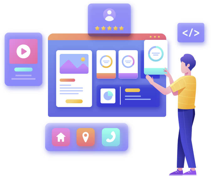 AI-powered business automation illustration